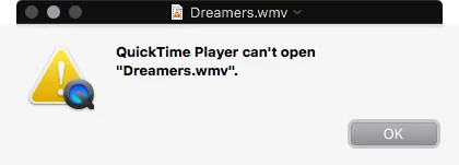 QuickTime Playerはwmvファイルを非サポート