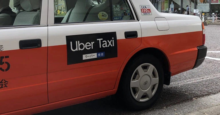 Uber Taxiのステッカー