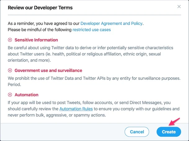 Twitterの開発者規約