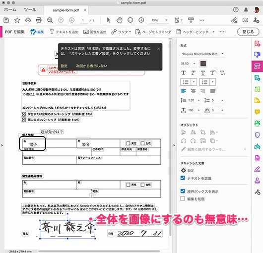画像からPDFにしても大差なし