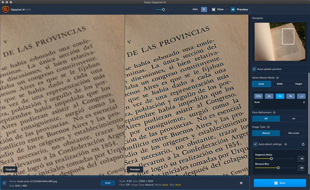 斜めになったアルファベットを拡大