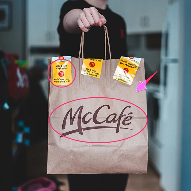 マックカフェのお持ち帰りバッグ